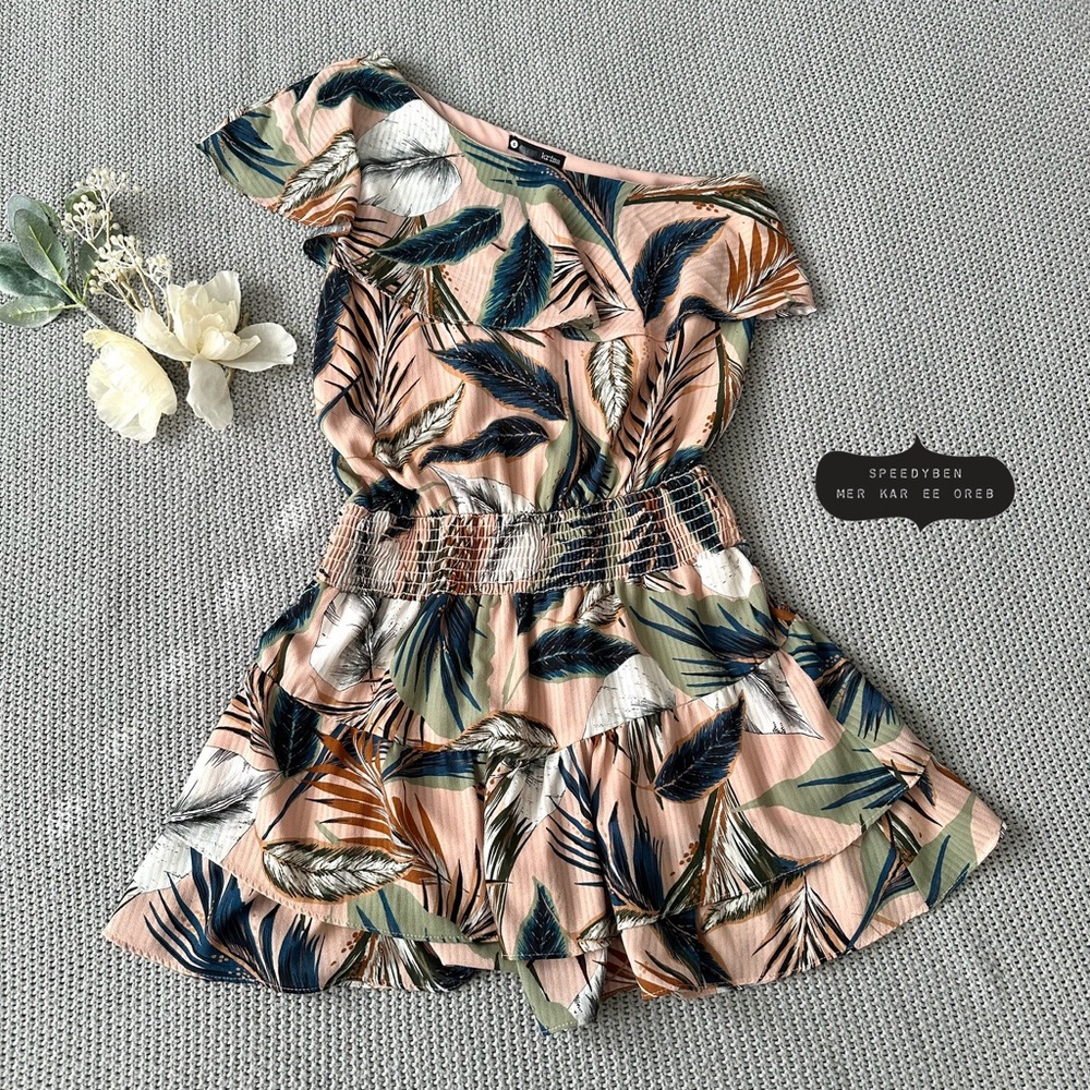 Krisa Ruffle One Shoulder Mini Dress size S
